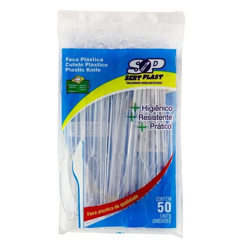 FACA REFEICAO COMUM *SERTPLAST*  CRISTAL - C/50