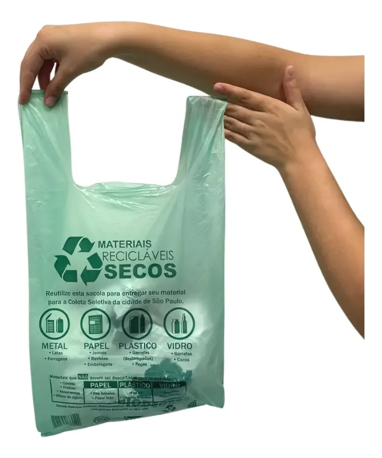 SACOLA VERDE BIO 38 X 50 IMP F/V