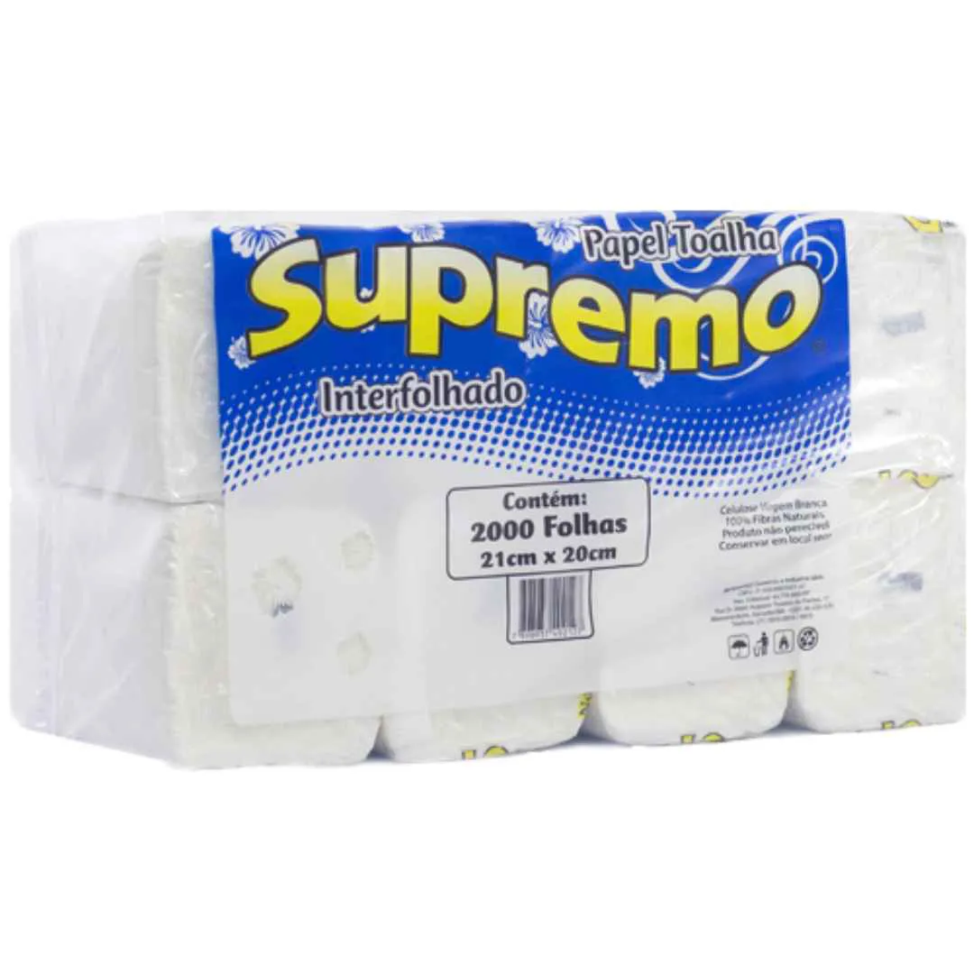 PAPEL TOALHA INT. SUPREMO 100%CELULOSE C/1000